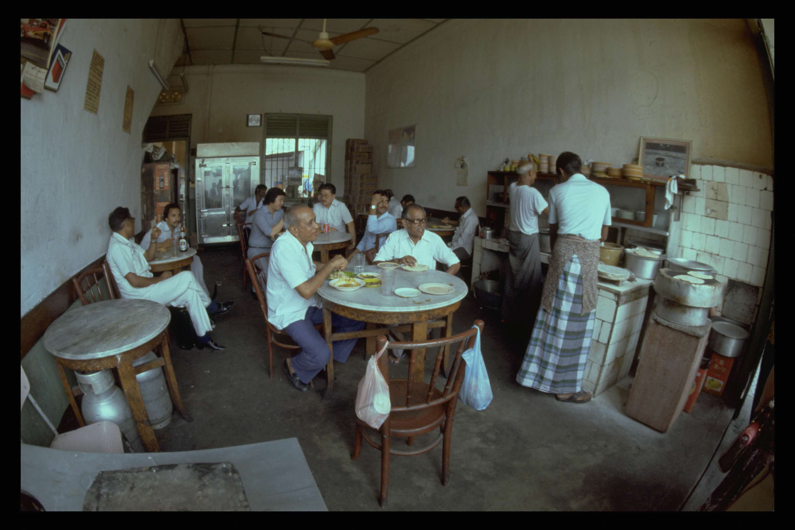 A Serangoon Road coffeeshop famous for its roti canai(an Indian flatbread dish), 1982